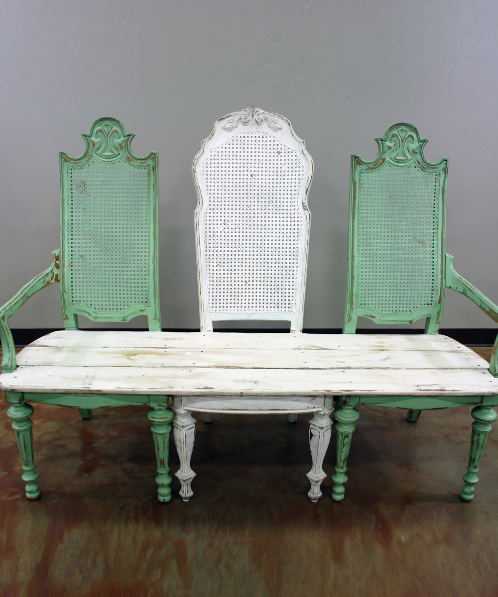 Farm Bench Mint/White